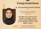 Dr. Tharupeedikayil Seethy Shailaja Bagged Outstanding Achievement in Exploring The Microcosmic Essence of EDAKKA and its Multifaceted Representations of The Universe, Anatomy and Energy System
