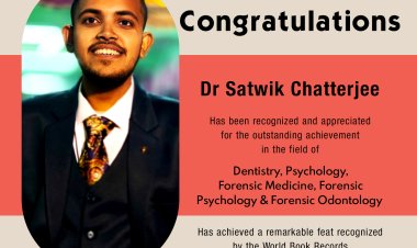 Dr Satwik Chatterjee Bagged Outstanding Achievement in Dentistry, Psychology, Forensic Medicine, Forensic Psychology & Forensic Odontology