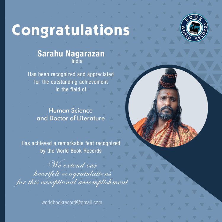 Sarahu Nagarazan Bagged Outstanding Achievement in  Human Science and Doctor of Literature