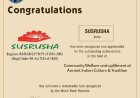 SUSRUSHA Bagged Outstanding Achievement in Community Welfare and upliftment of Ancient Indian Culture & Tradition