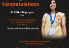 Dr Nitika Singh gaur Bagged Social activist and Educationists