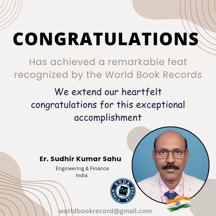 Er. Sudhir Kumar Sahu Bagged Award for Engineering & Finance