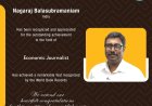 Nagaraj Balasubramaniam Bagged Award for Economic Journalist