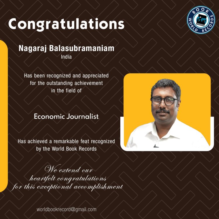 Nagaraj Balasubramaniam Bagged Award for Economic Journalist
