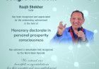 Honorary doctorate in personal prosperity consciousness